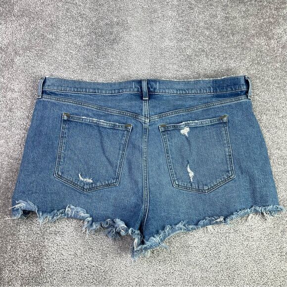 Abercrombie & Fitch Mom Shorts Women’s 20 Blue Cut Off High Rise Distressed - Picture 2 of 8